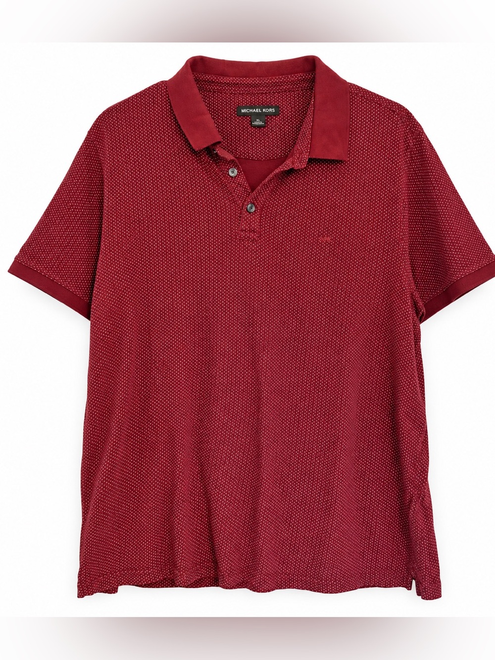 Michael Kors Men's Burgundy Textured Polo